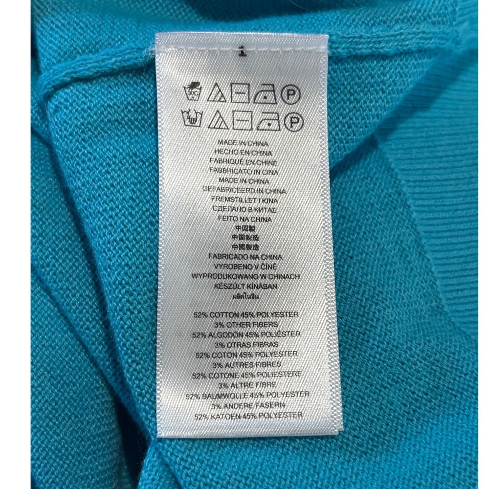 Michael Kors Womens XL Turquoise Blue Crewneck Long Sleeve Pullover Sweater Logo - Picture 6 of 6